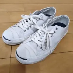 コンバース ジャックパーセル レザー ホワイト 中古品 26cm
