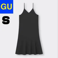 美品！gu ジーユー　バックリボンキャミソールワンピース　ブラック　黒　S