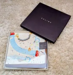 未使用品☆CELINE チェーンデザイン 大判ハンカチ 箱付き