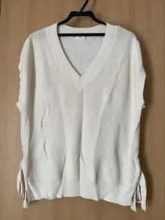 COLZA ニットベスト サイドリボン付き