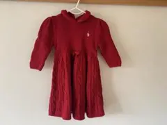 Ralph Lauren 赤 ケーブルニット ワンピース 9-12M