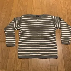 古着オールドユニクロOLD UNIQLO ボーダーニットSグレーxホワイト