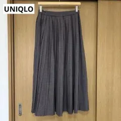 ユニクロ INES DELAFRESSANGプリーツスカート ロングチェック柄