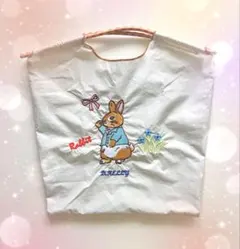 ラビット 刺繍BALL & CHAIN風 エコバッグ D.KELLY ベージュM