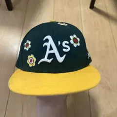 NEW ERA A's フラワー刺繍 キャップ 7 1/4のサムネイル