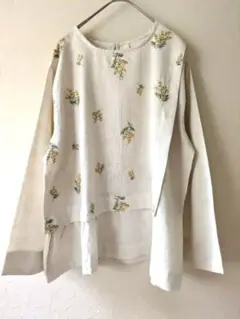 cloudnine ブラウス 刺繍 ミモザ 綿 麻 М〜L