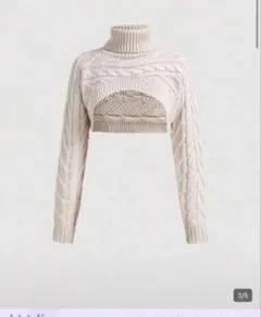 SHEIN MOD ベージュ クロップドニットセーター