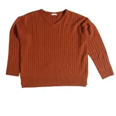 CINEMA CLUB Vネックリブニットセーター