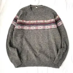 【オールドユニクロ】ニット セーター クルーネック 毛100％ 長袖 L