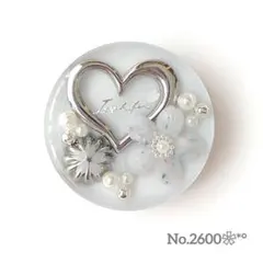 《No.2600❀》ハンドメイド　レジンヘアゴム　ピンクブルー　ハート　桜　大