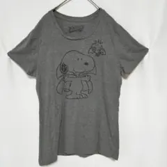 オールドネイビー 半袖Tシャツ L クルーネック 半袖 スヌーピー 灰色