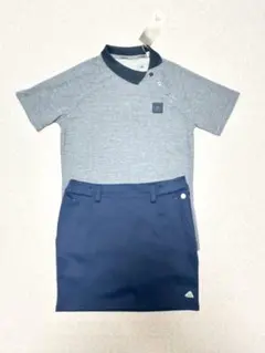 新品⛳️M アディダスゴルフ ポロ＆撥水スカート 上下 セットアップ 黒