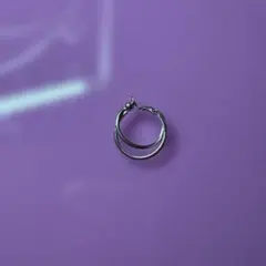 シルバーカラー 二連フープイヤリング
