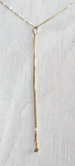 アガットY字型 ロングネックレス　k10