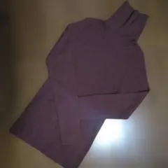 値下げ！茶タートルネックセーター 長袖 リブ編み