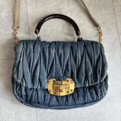 miu miu マテラッセ デニム 2WAY ハンドバッグのサムネイル