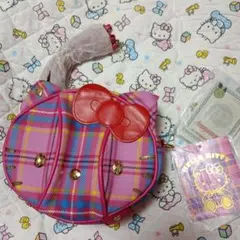 超激安！激レア2009年キティ2Wポシェットロキャロン社タータンチェック