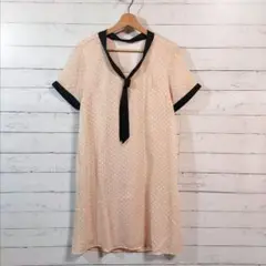 ワンピース　2L　半袖　13号　韓国製　膝丈　人気　シフォン NO.1156