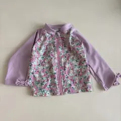 ブランシェス　ベビー ラッシュガード 花柄 フリル ピンク 90cm