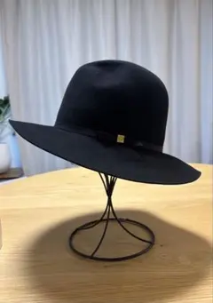 【未使用・稀少】CA4LA ラビットファー100% 中折れハット ブラック S