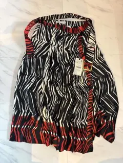 ZARA ゼブラ柄 サテンフレアスカート ベルト付き Mサイズ