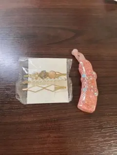 ヘアピンセット ピンクヘアクリップ