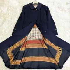 バーバリー　BURBERRY ノバチェック　ロングコート　ブラック　金タグ