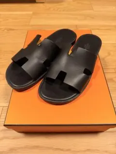 極美品✨箱付き】HERMES エルメス ジニアス 黒 サンダル サイズ35.5