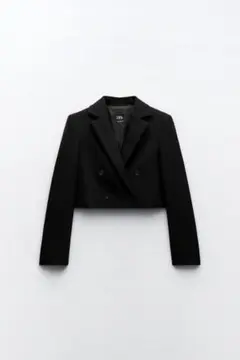ZARAザラ　黒 クロップド テーラードジャケット