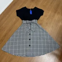 花 未使用品✨ブルーレーベルクレストブリッジ 半袖ドッキングワンピース 2026年最新】BLUE LABEL CRESTBRIDGE レディース 半袖ひざ丈ワンピース