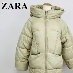 ZARA ダウン フードジャケット ベージュ オーバーサイズ 0377-Aのサムネイル