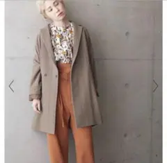 rukkilill★W/N ヘリンボンチェック オーバージャケット コート