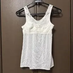 【お値下げ】　ホワイト レース キャミソール インナーのサムネイル