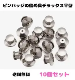 (M14)ピンバッジ 留め具 シルバー デラックスひら型 10個