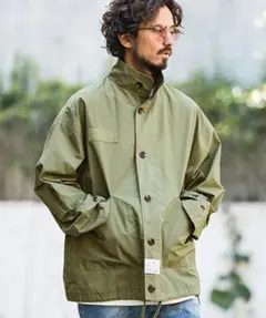 【美品】カンビオ スタンドカラー ミリタリーブルゾン M カーキのサムネイル