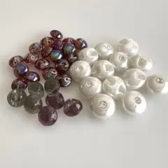 ヴィンテージ　ガラスボタン　パールボタン　39個　まとめ売り