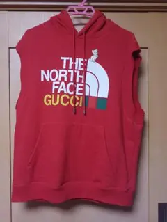 美品　GUCCI×THE NORTH FACE　パーカー　ベスト　赤　M 2025年最新】north face gucci パーカーの人気アイテム - メルカリ