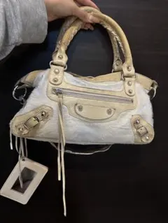 Balenciaga バレンシアガ シティバッグ ハラコ×レザー アニマル柄 