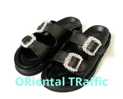 ORiental TRaffic ビジューサンダル ブラック　Lのサムネイル