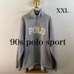 90s レア　RalphLaurenラルフローレン　ハーフジップスウェットXXL