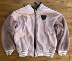 ピンクラテ　リバーシブルキッズジャケット ピンク・オリーブグリーン