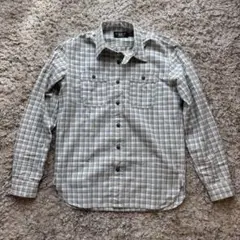 RRL ダブルアールエル 格子柄 シャツ 白 ホワイト インディゴ Sサイズのサムネイル