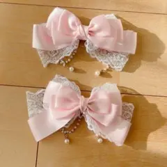 SHEIN リボンクリップ　ピンク　2個セット