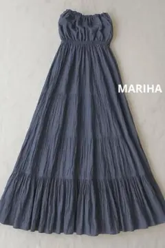 【美品】MARIHA 草原の夢 マリハ マキシ丈 ワンピース ネイビー