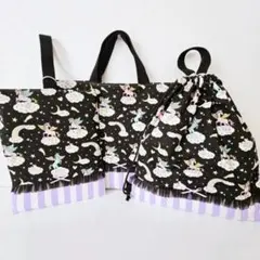 ユニコーン柄④♡入学・入園3点セット♡レッスンバック・シューズ入れ・体操服袋