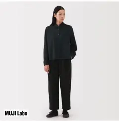 MUJILabo 紳士 和紙混ニット長袖プルオーバー 紳士M・黒 - メルカリ