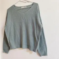 510.4 ROYAL PARTY ミントグリーン ニット フリーサイズ　Ｖ