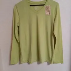 無印良品 Vネック長袖Tシャツ ライトグリーン Lサイズ 未使用