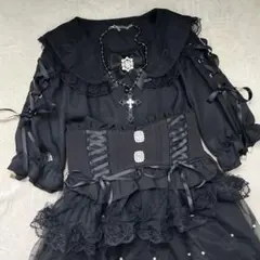 地雷 マーズ ブラウス フリル 十字架 ノエミー リボン スカパン セットアップ