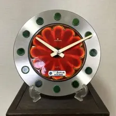 ユンハンス 掛け時計 陶器 花柄 オレンジ スペースエイジ ポップ レア レトロ